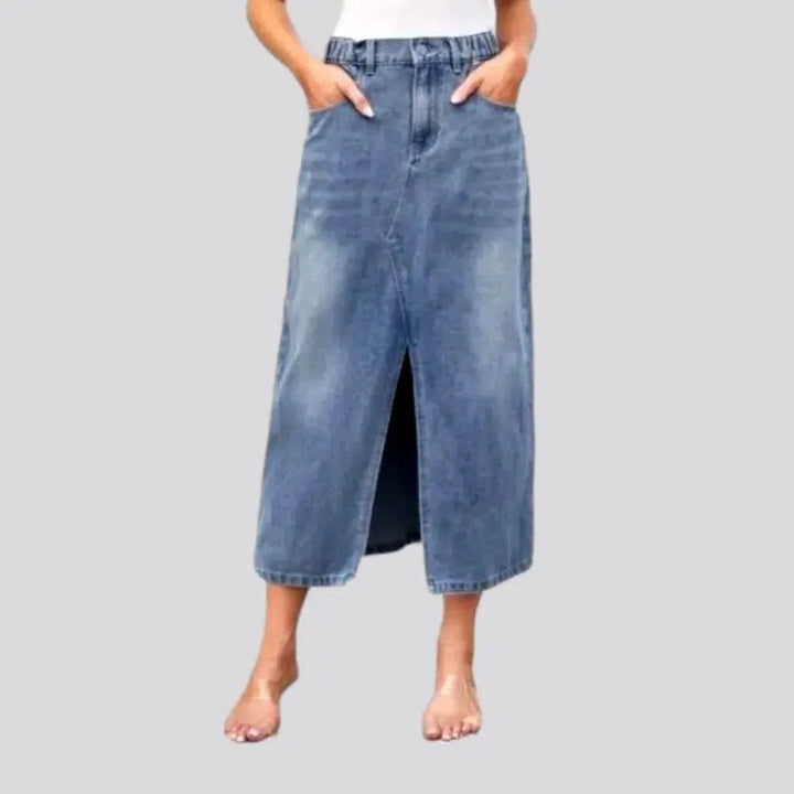 Fashion whiskered women's jean skirt