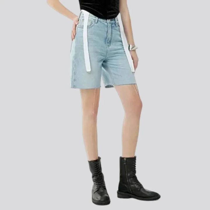 Light wash light-wash denim shorts for women