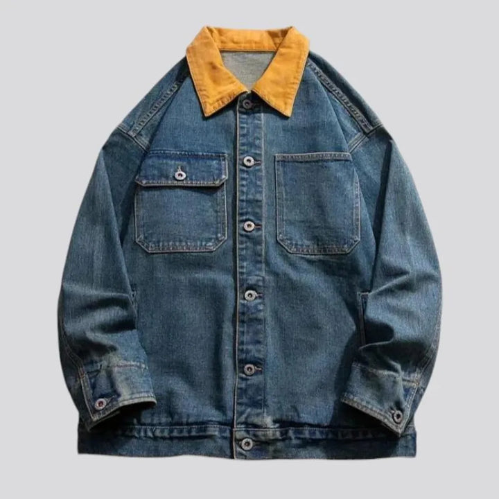 Retro fit denim jacket for men