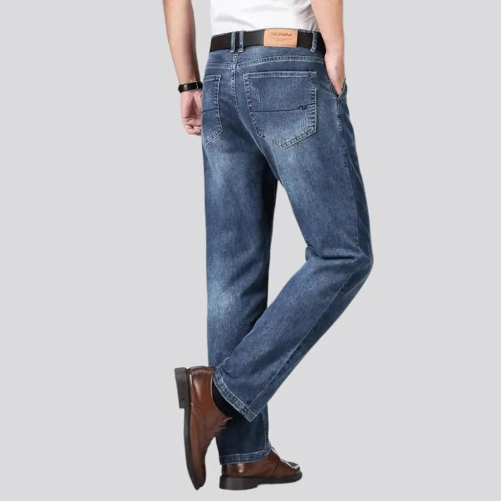 High-waist men's thin jeans