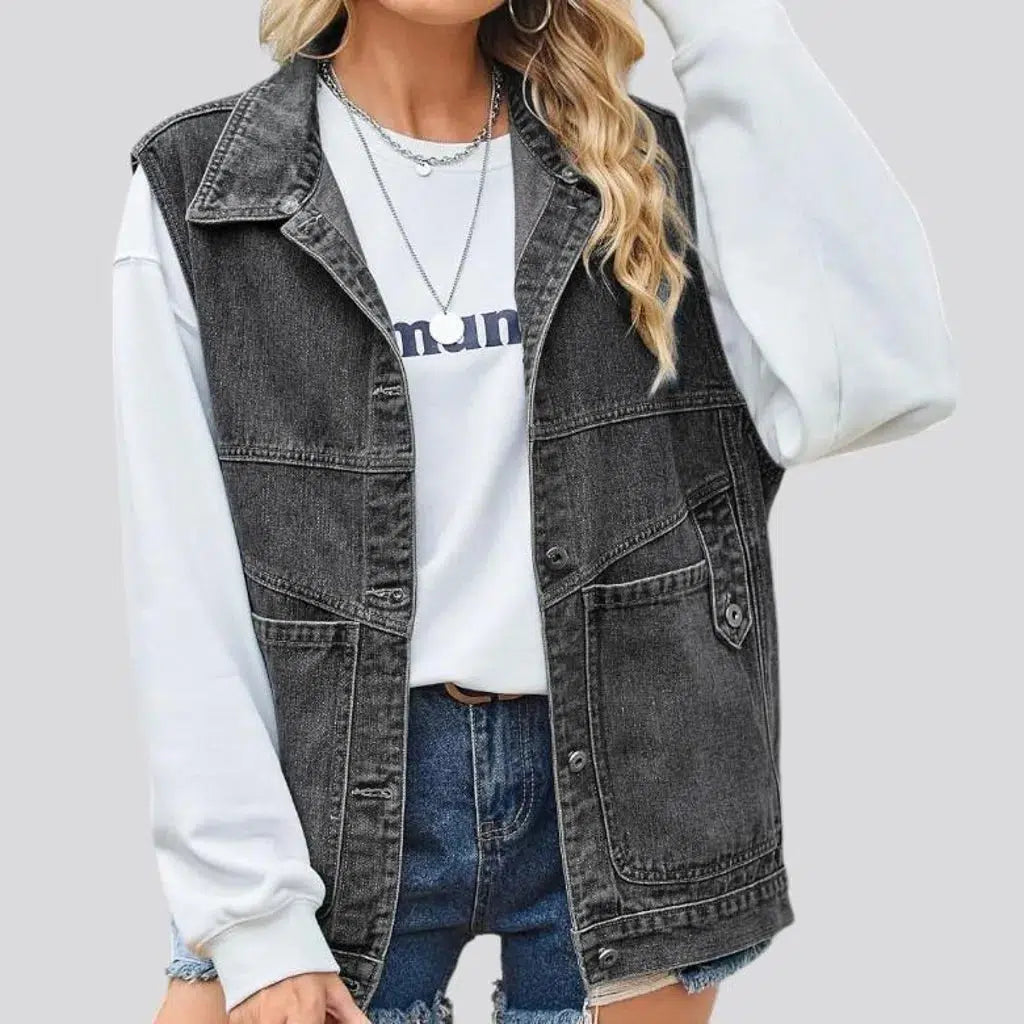 Cotton-sleeves fashion women's jean jacket