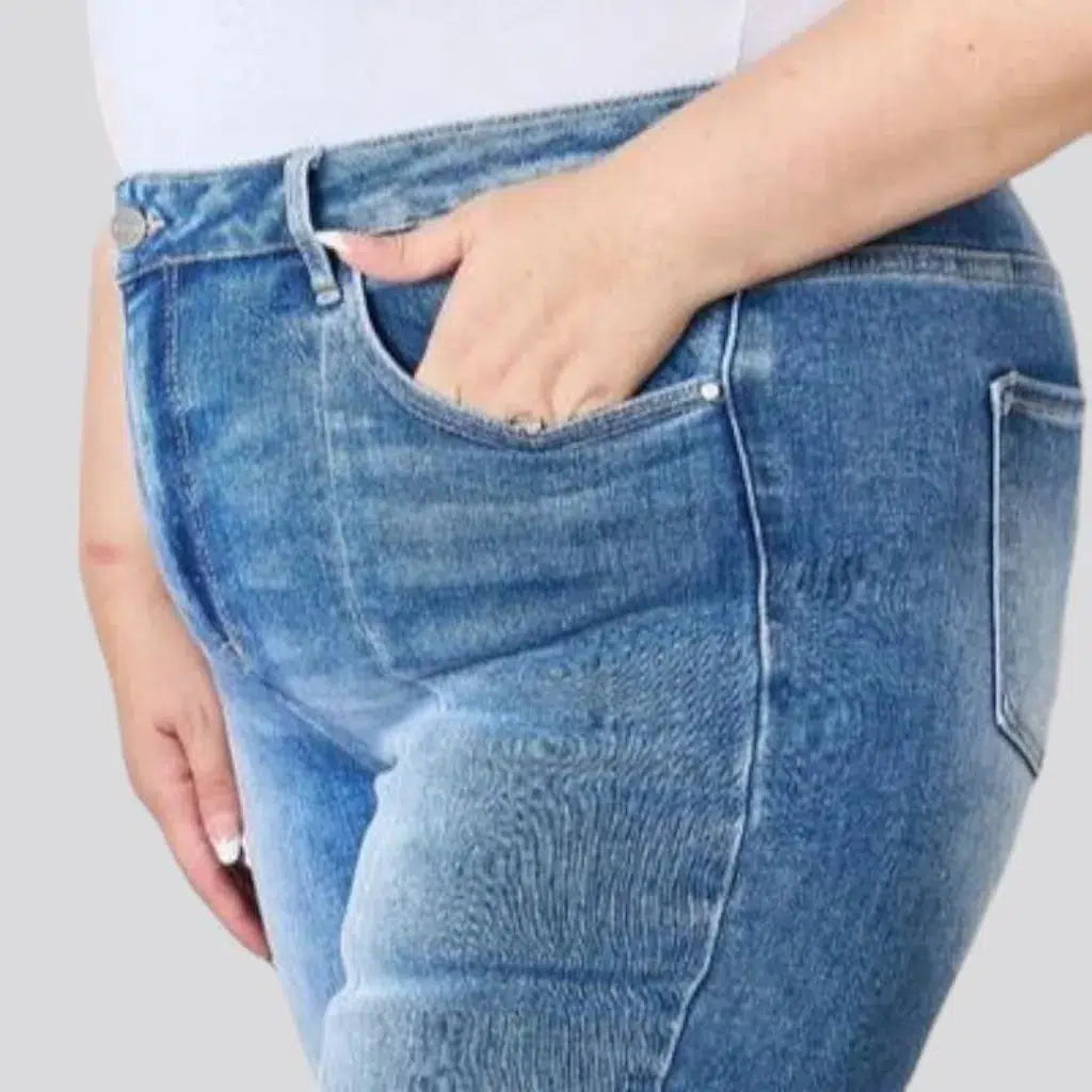 Plus-size women's high-waist jeans