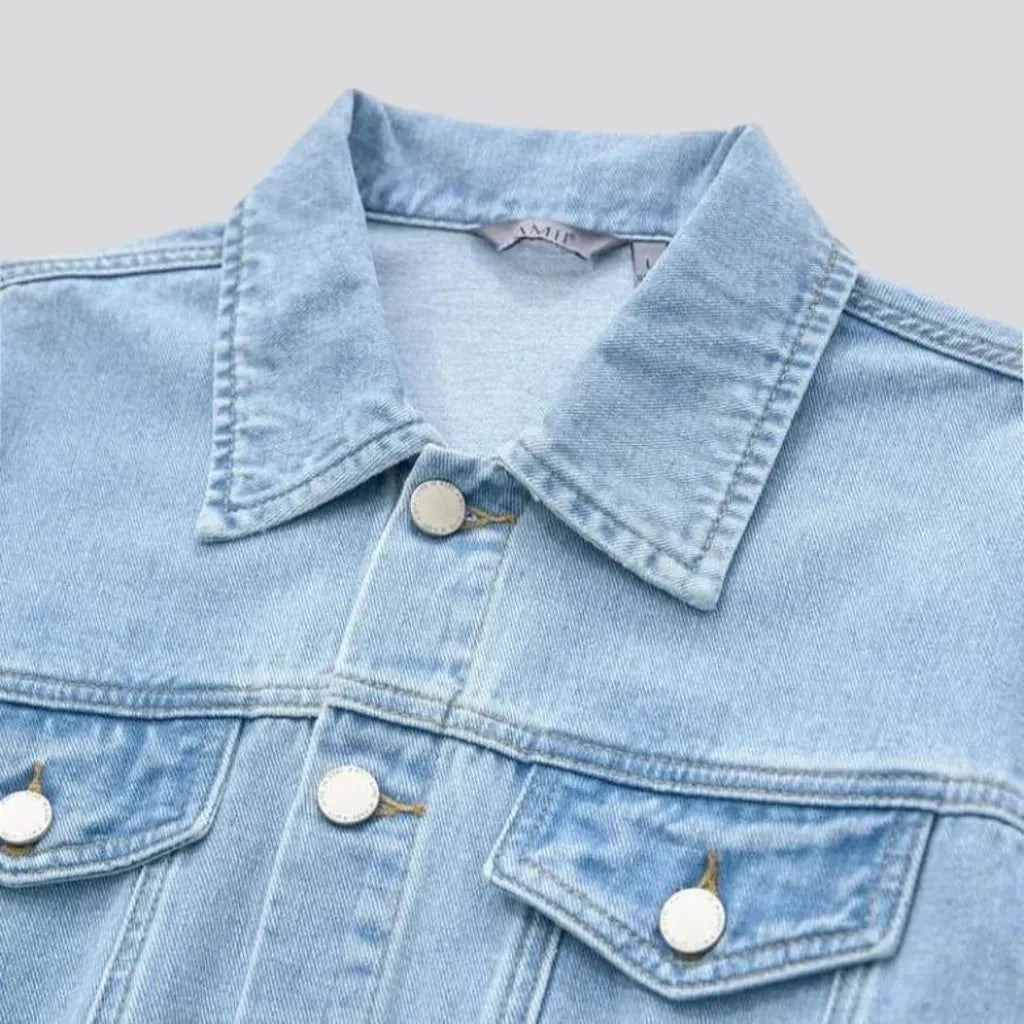 Long light-wash denim dress
 for women