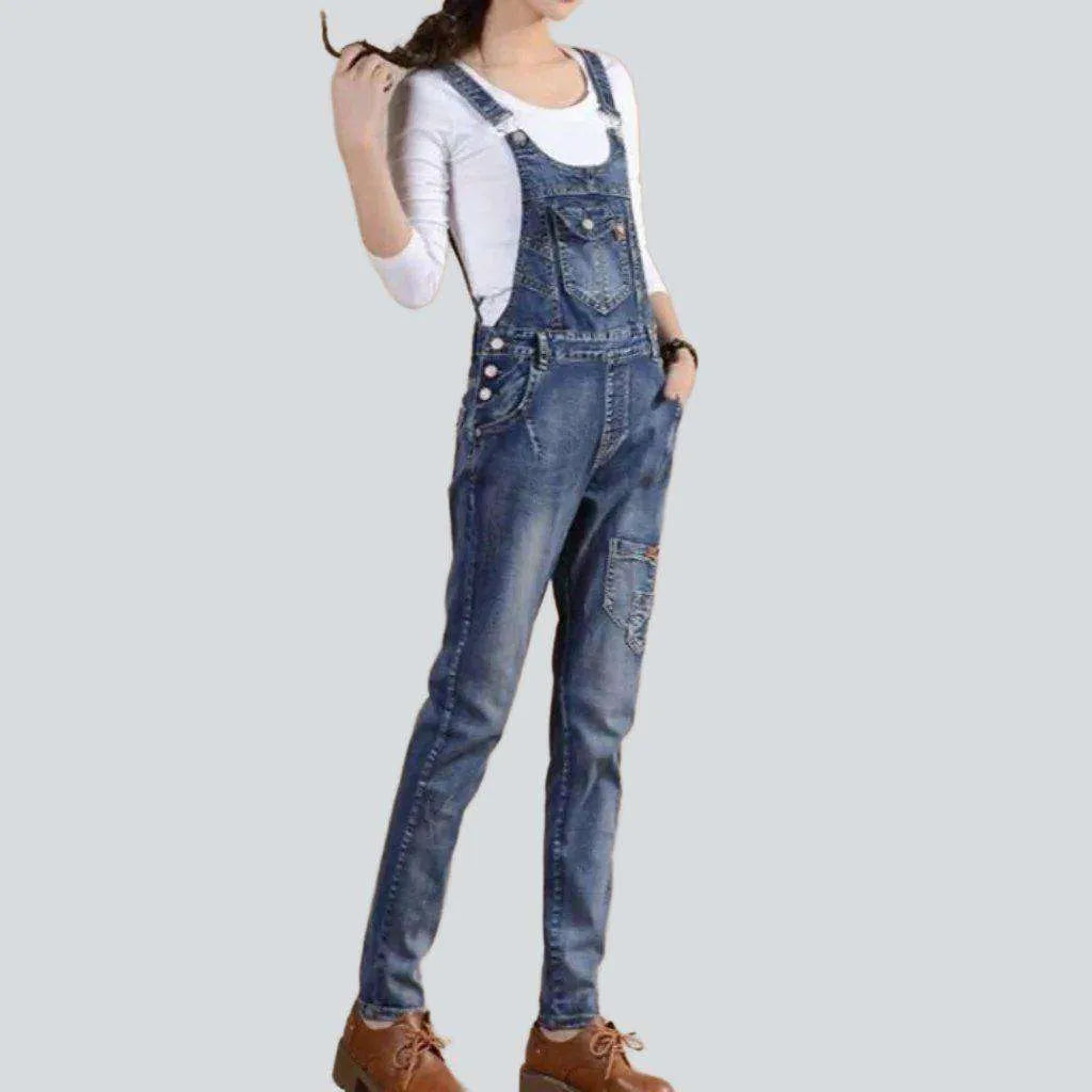 Street slim women's jeans dungaree