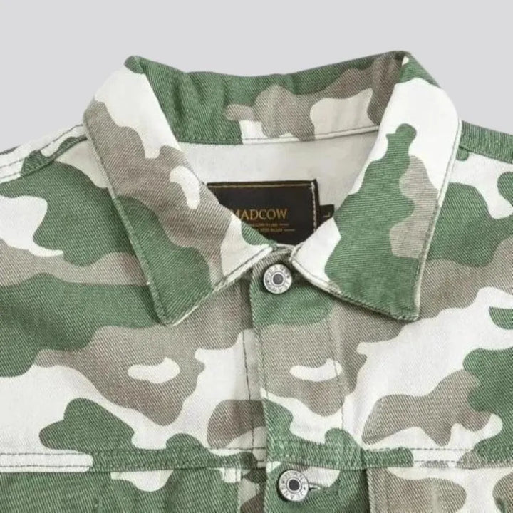 Camouflage men's jean jacket