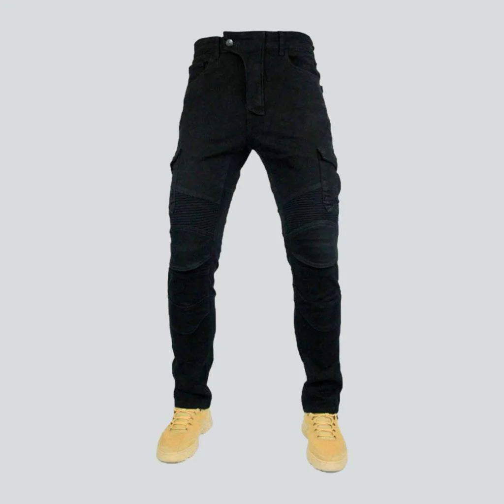 Cargo biker men's denim pants