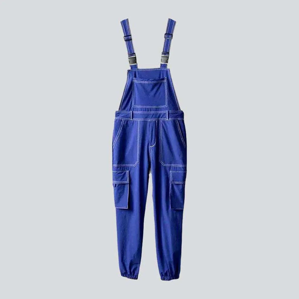 Fashion loose denim jumpsuit
 for men