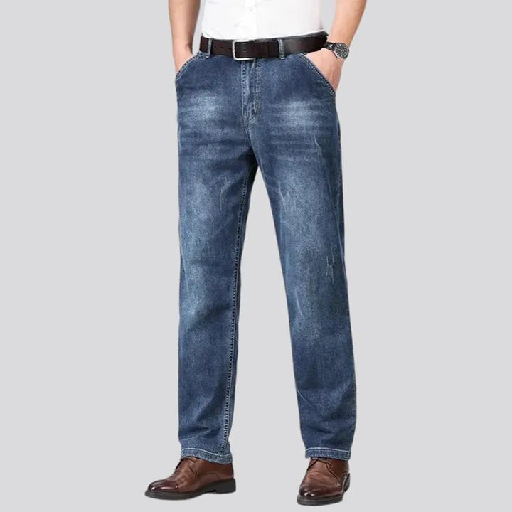 High-waist men's thin jeans