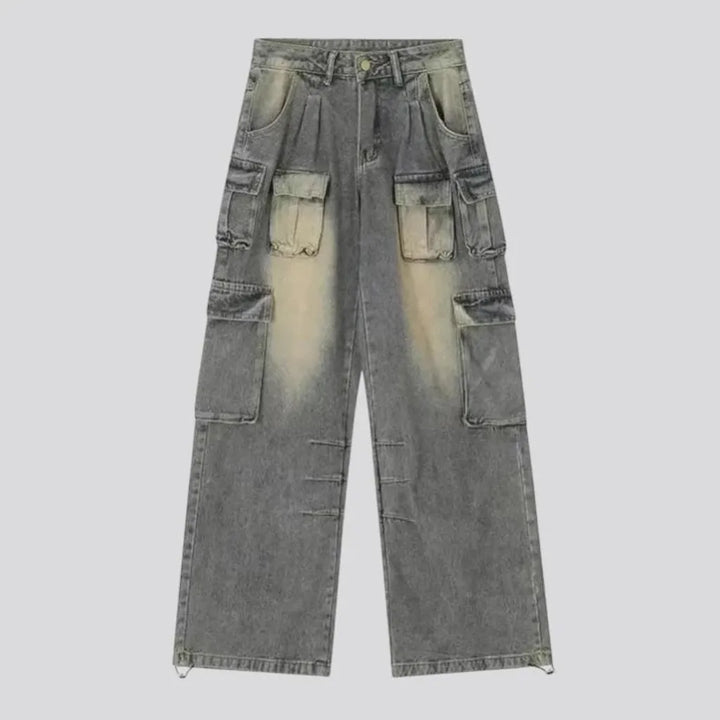 Boho style distressed women's jeans