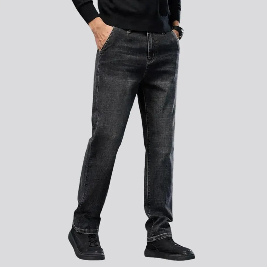 Vintage tapered-fit stretchable men's jeans