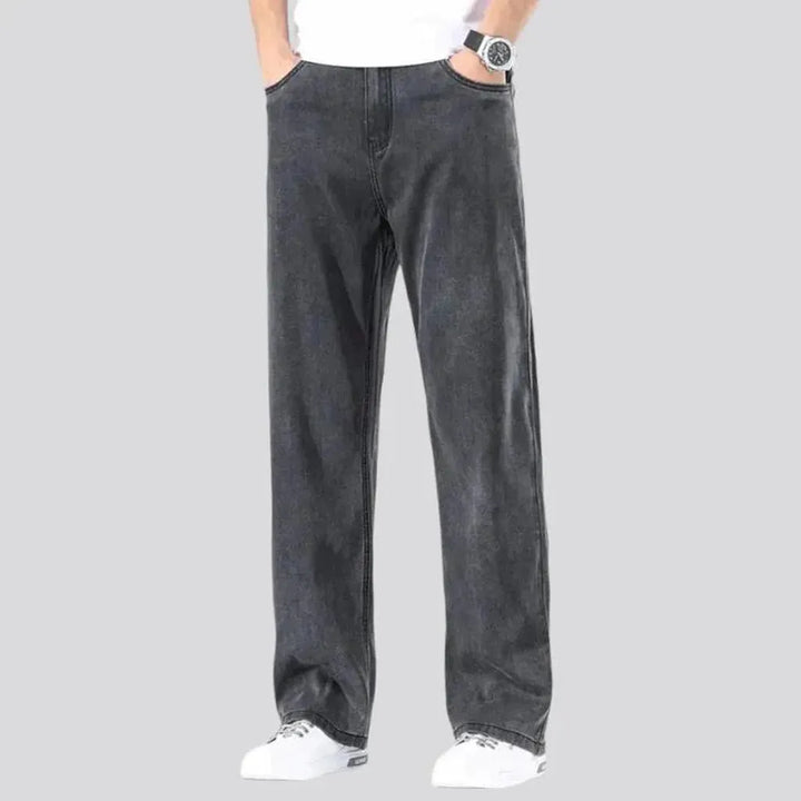 High-waist men's ultra-thin jeans