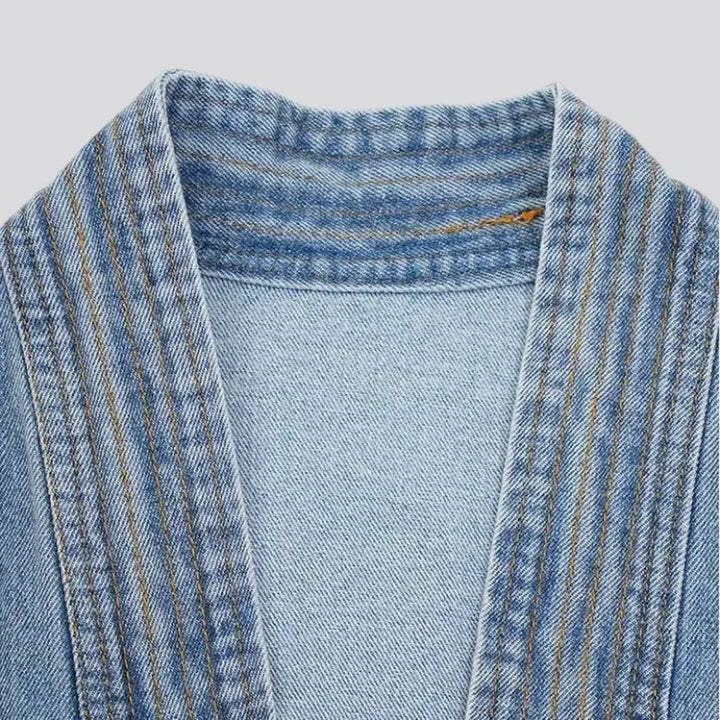 Fashionable light oversized women's jean cardigan