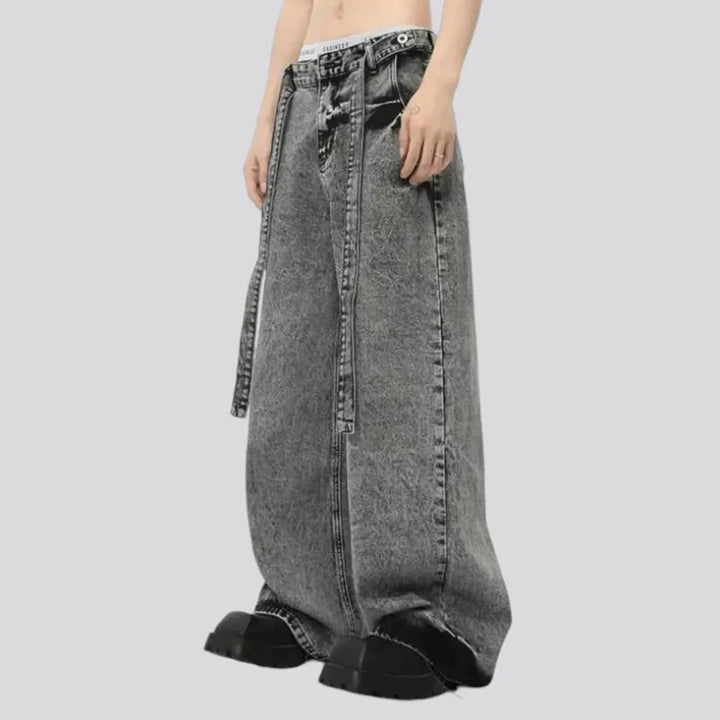 Mid rise baggy men's jeans