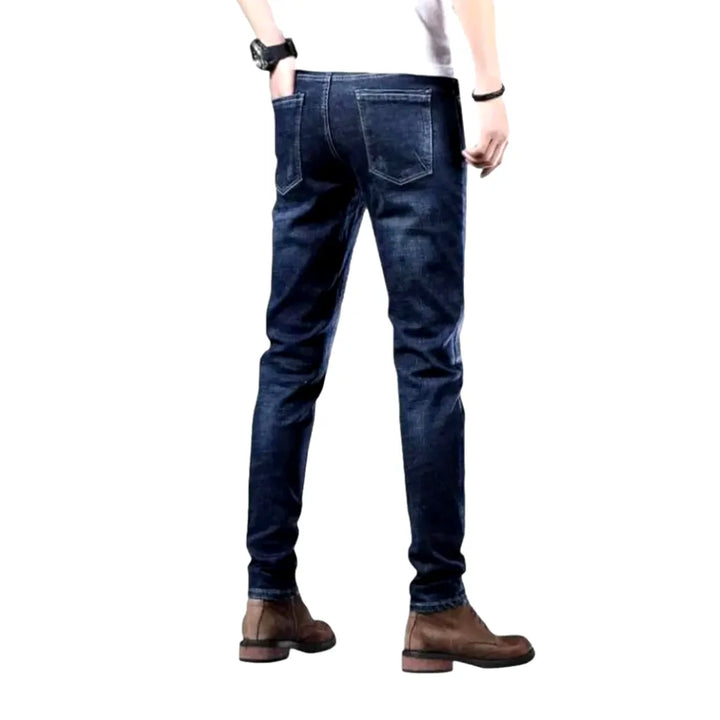 Stylish Stretchable Men's Jeans - Dark Blue