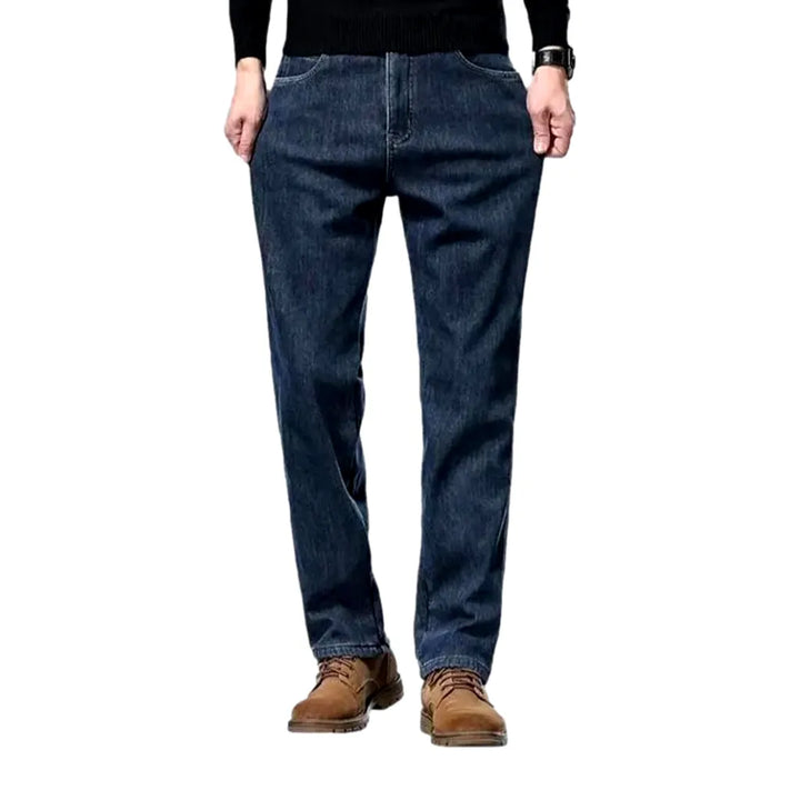 Insulated Stretchable Classic Men's Jeans - Dark Blue