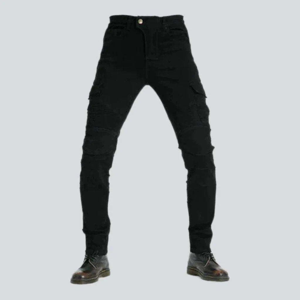 Protective cargo men's biker jeans