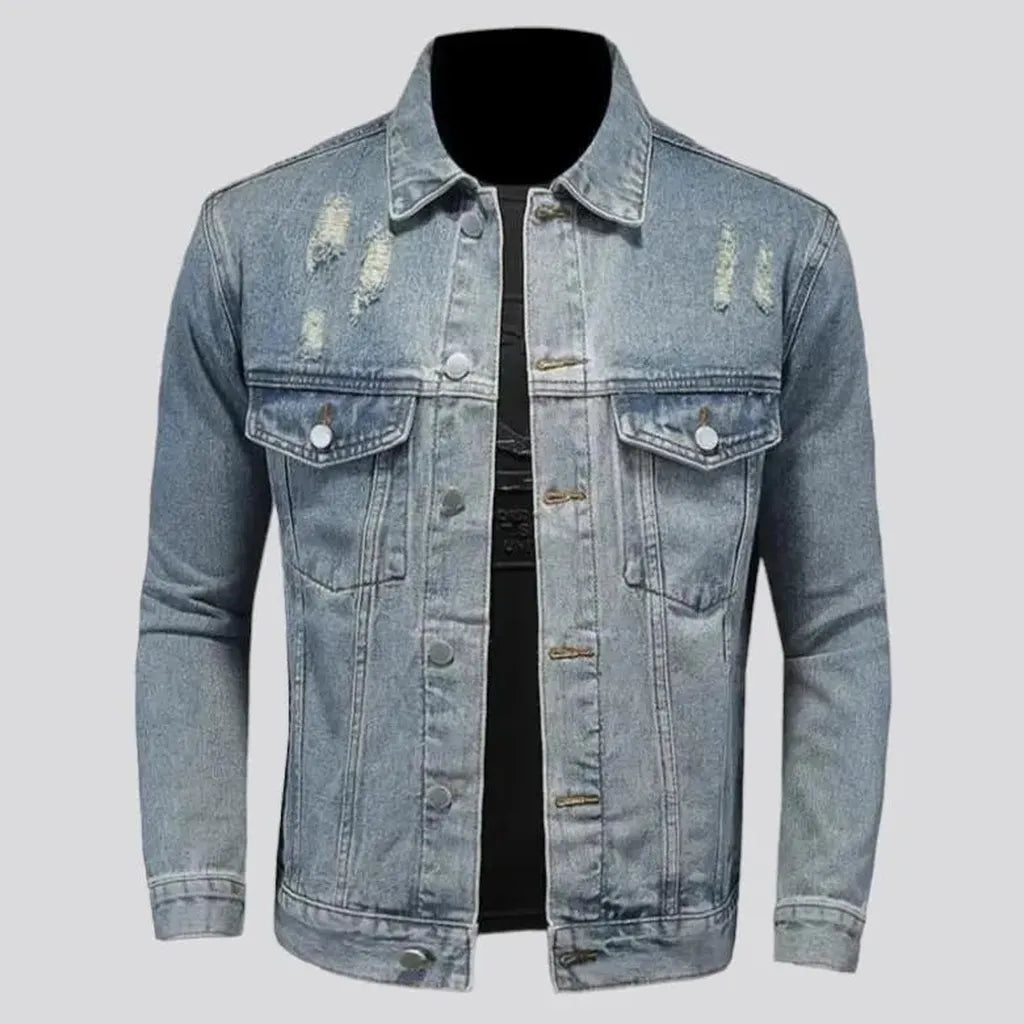 Vintage slim men's denim jacket