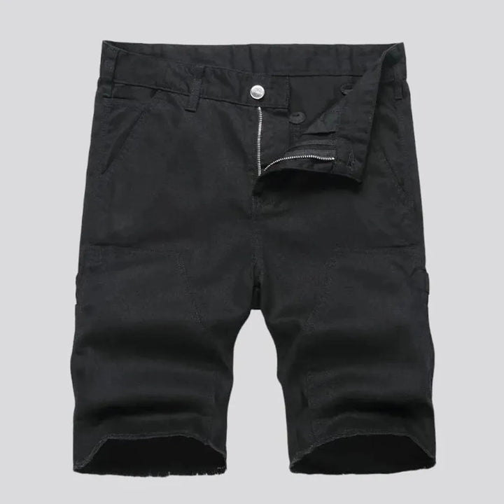 Slim carpenter-loop denim shorts