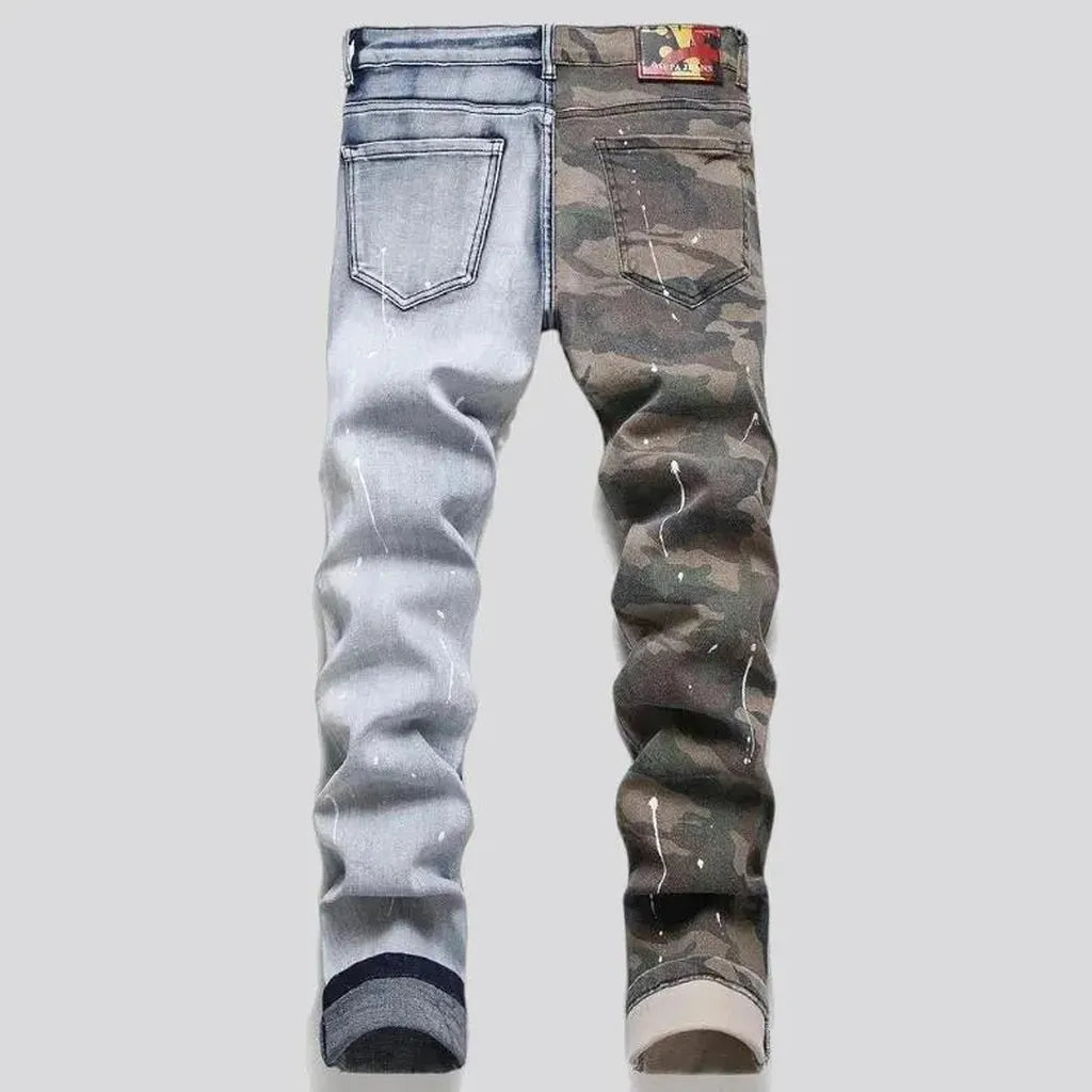 Distressed men's skinny jeans