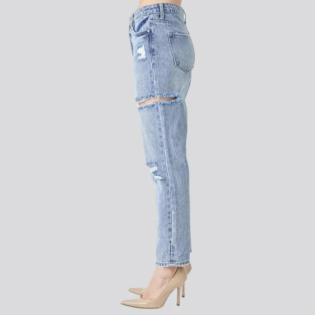 Mom distressed jeans
 for women