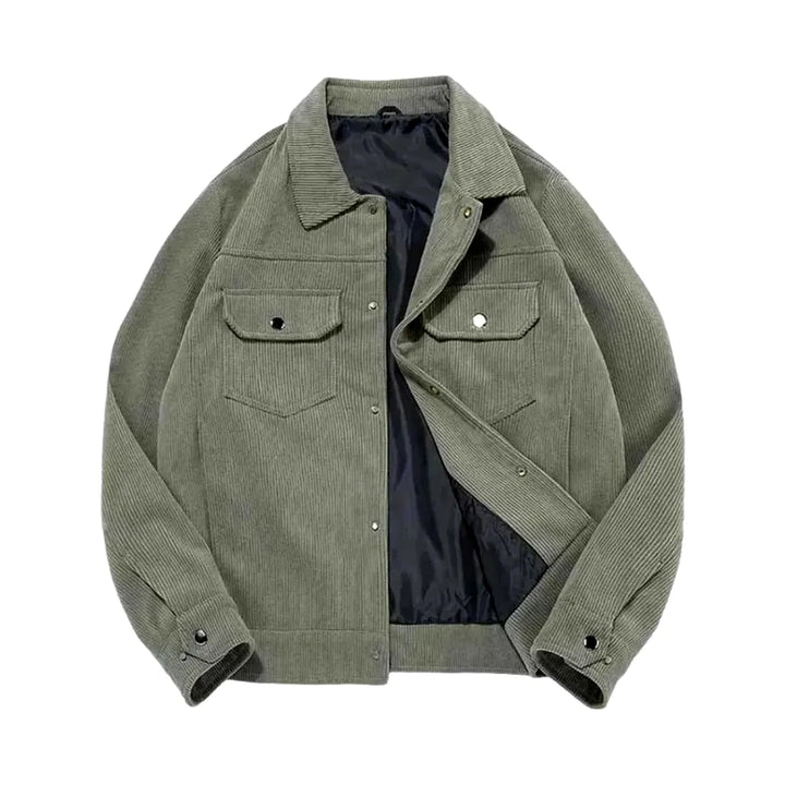 Casual Cargo Men's Corduroy Jacket - Green