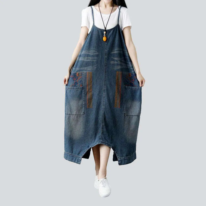 Vintage blue women's jean jumpsuit