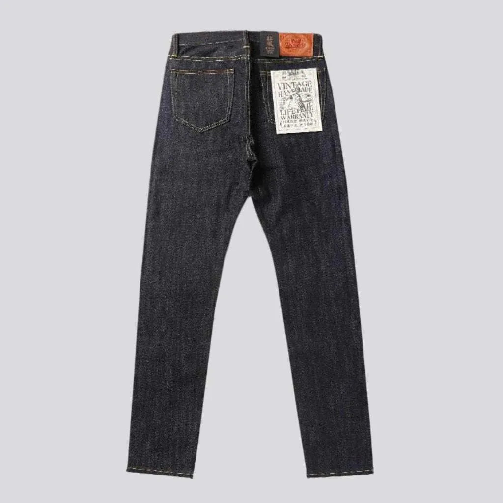 Slim dark wash men's selvedge jeans