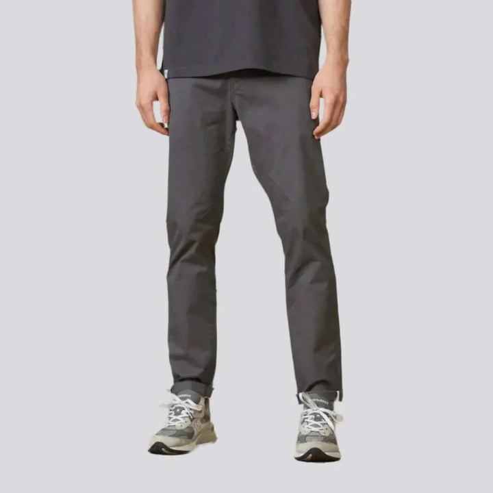 Tapered full-length men's denim pants