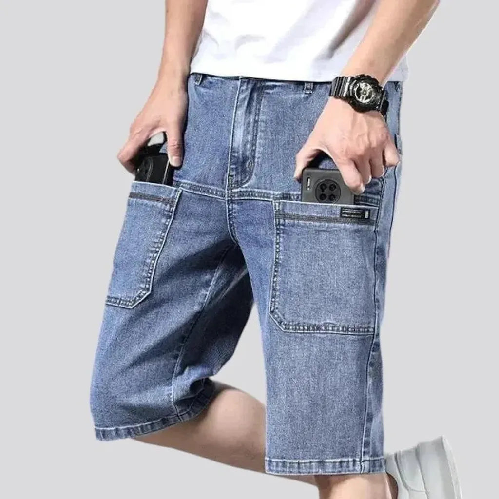 Knee-length fashion denim shorts for men