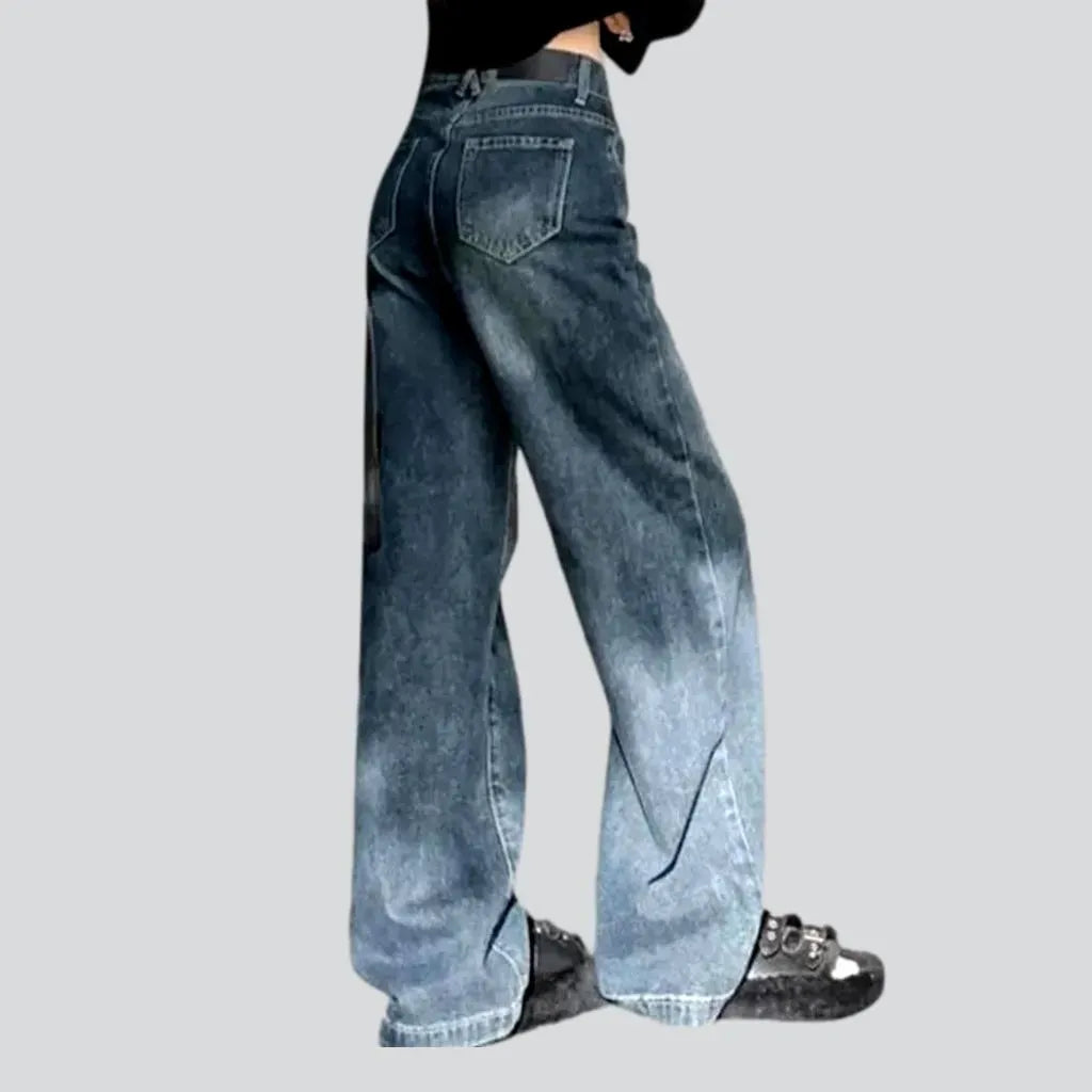 Fashion dark-wash jeans for ladies