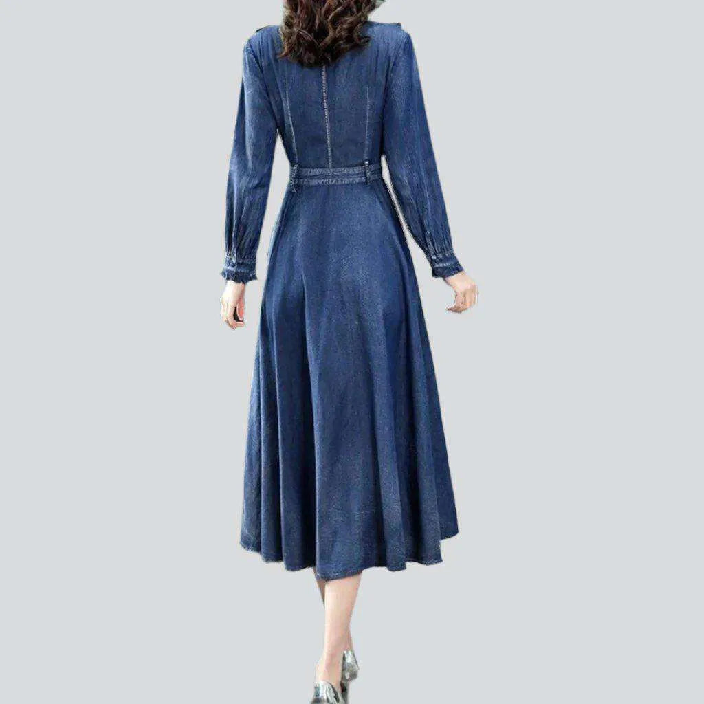 Flared vintage denim dress