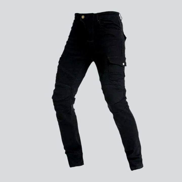 Protective cargo men's biker jeans