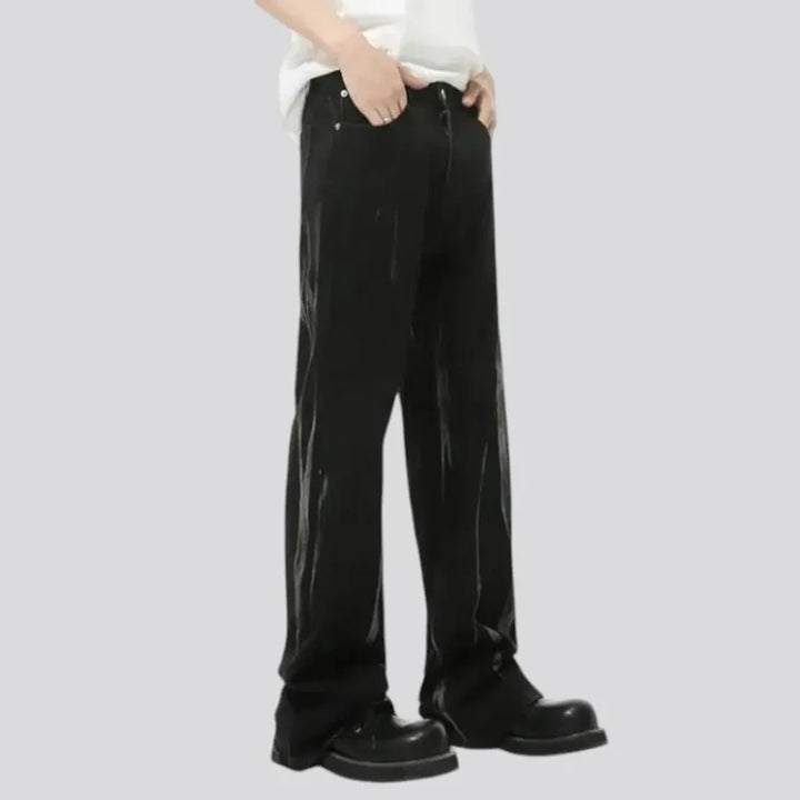 Flared y2k fashion painted baggy men's jeans