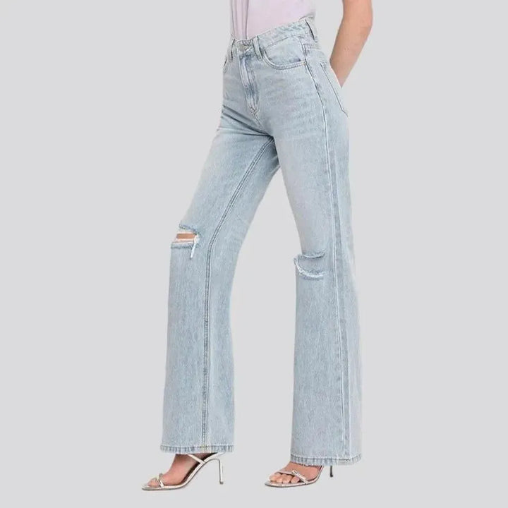 Street women's bleached jeans