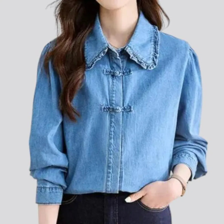 Loose jean shirt
 for ladies