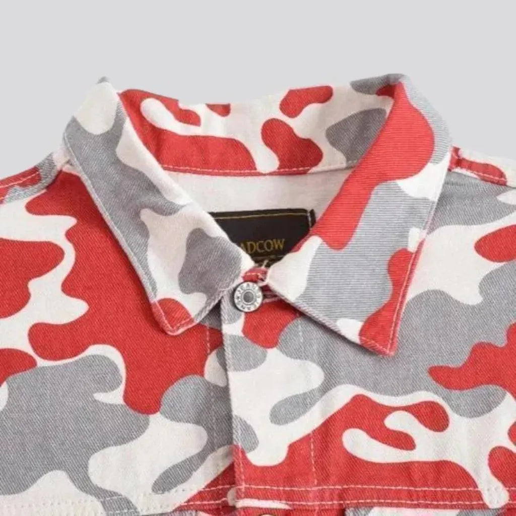 Camouflage men's jean jacket