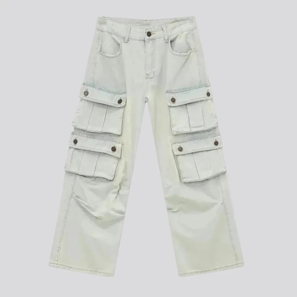 Baggy mid rise boho men's jeans