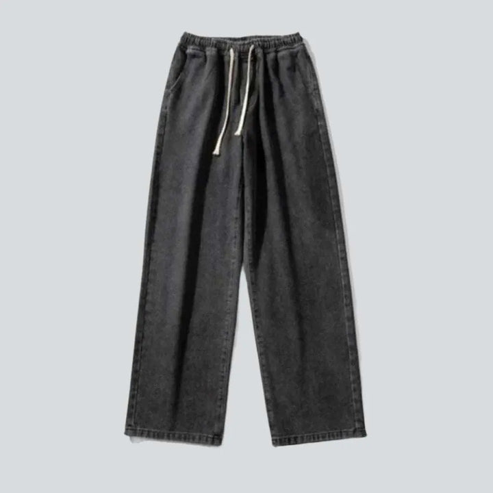 Baggy denim joggers for men