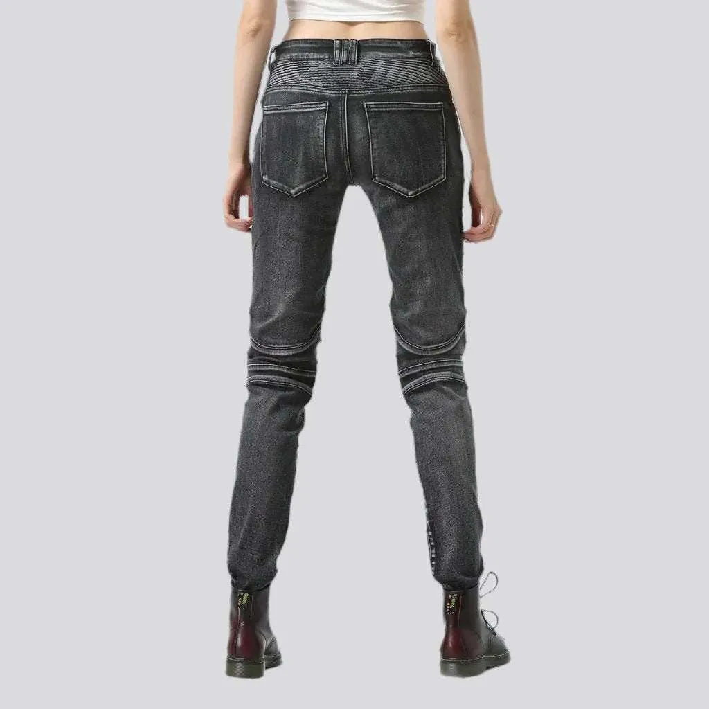 Slim women's biker jeans