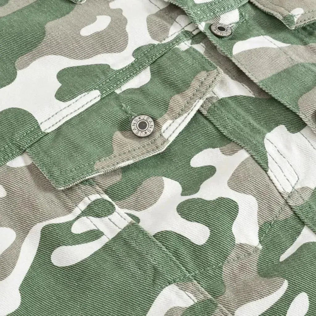 Camouflage men's jean jacket