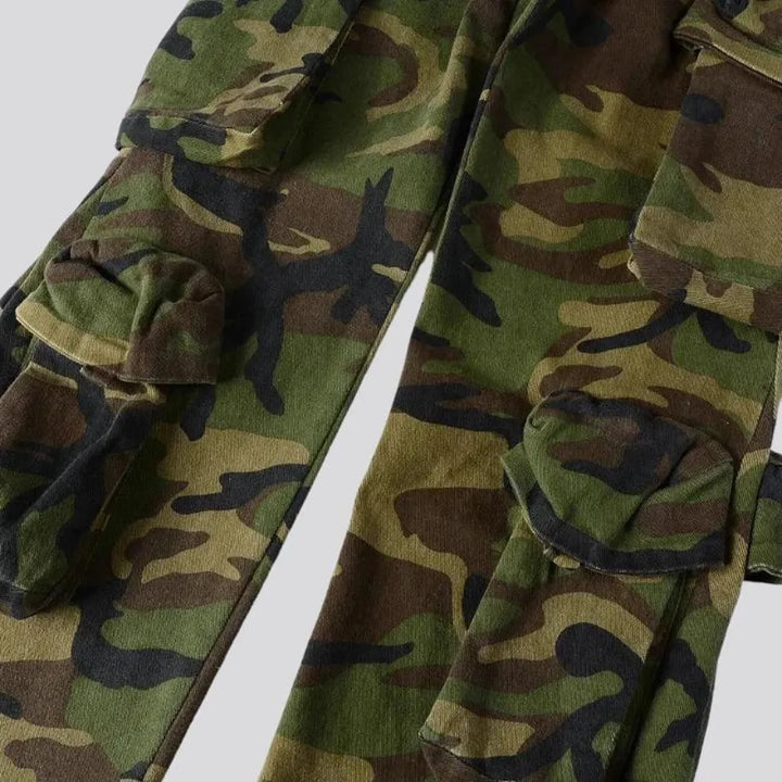 Camouflage men's denim pants