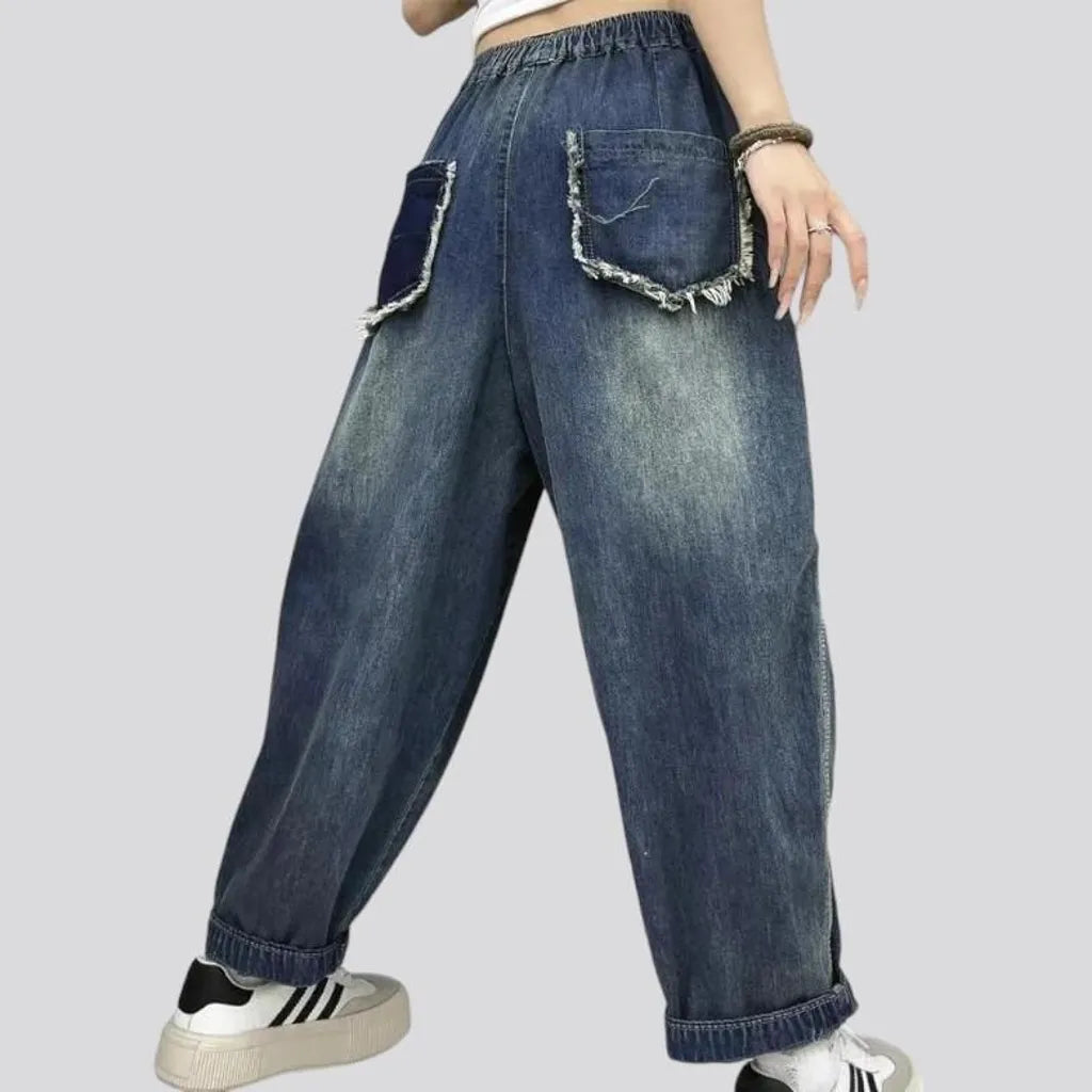 High-waist vintage denim pants