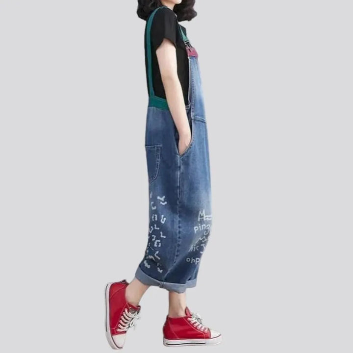 Denim women's baggy overall