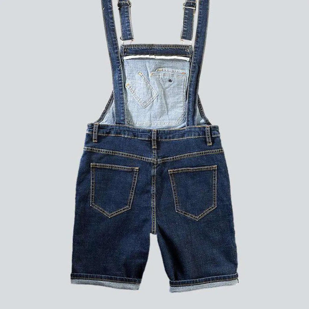 Men's dark wash jean overall