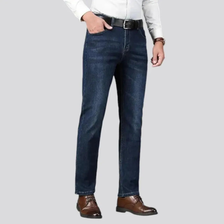 Sanded and slim men's jeans