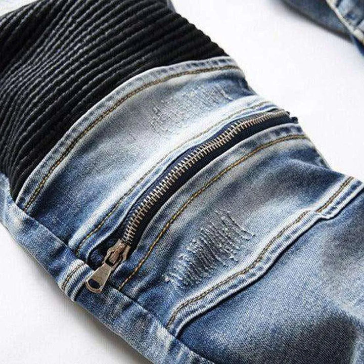 Biker jeans with side zippers