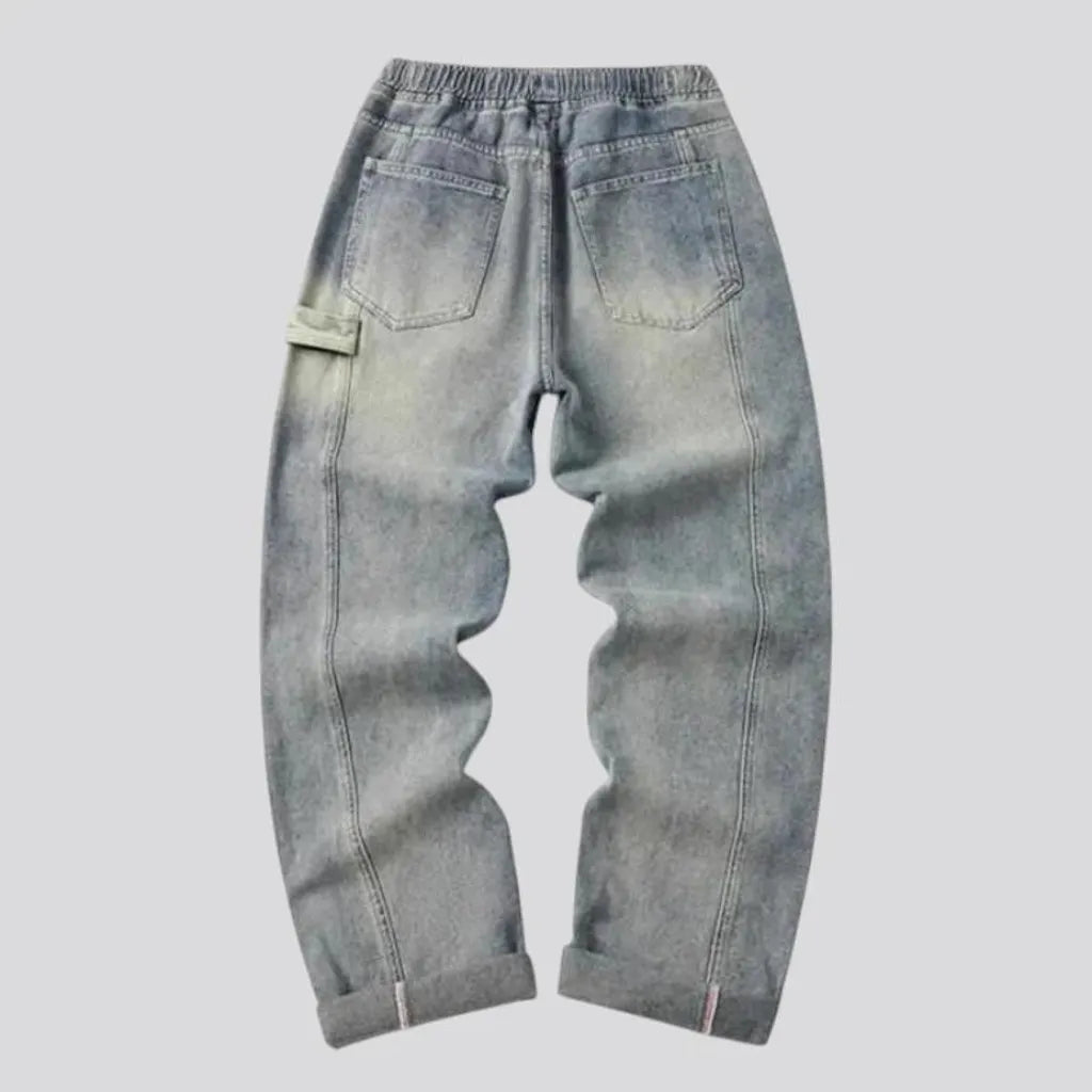 Vintage mid-rise baggy men's jean joggers