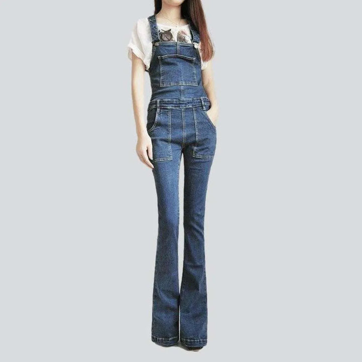 Stonewashed denim overall for women