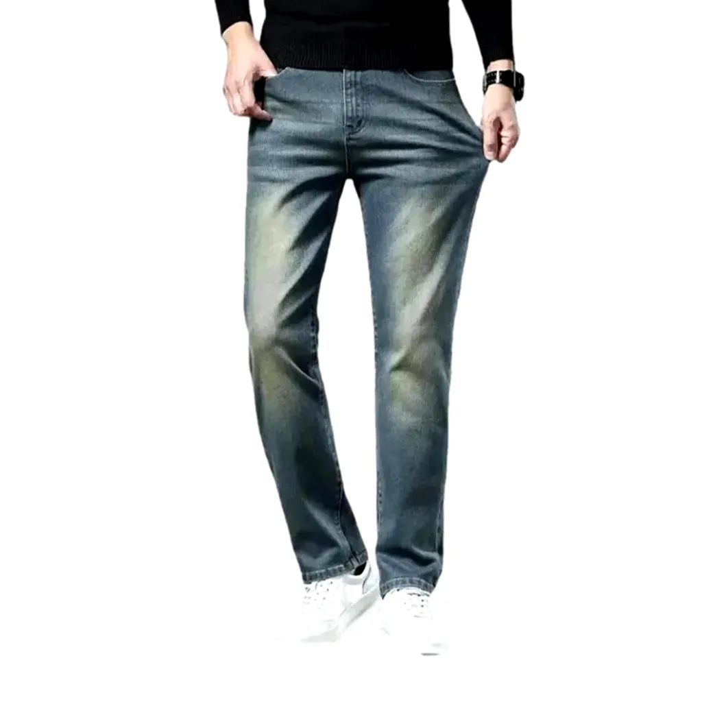 Sleek Slim Fit Retro Men's Jeans - Blue