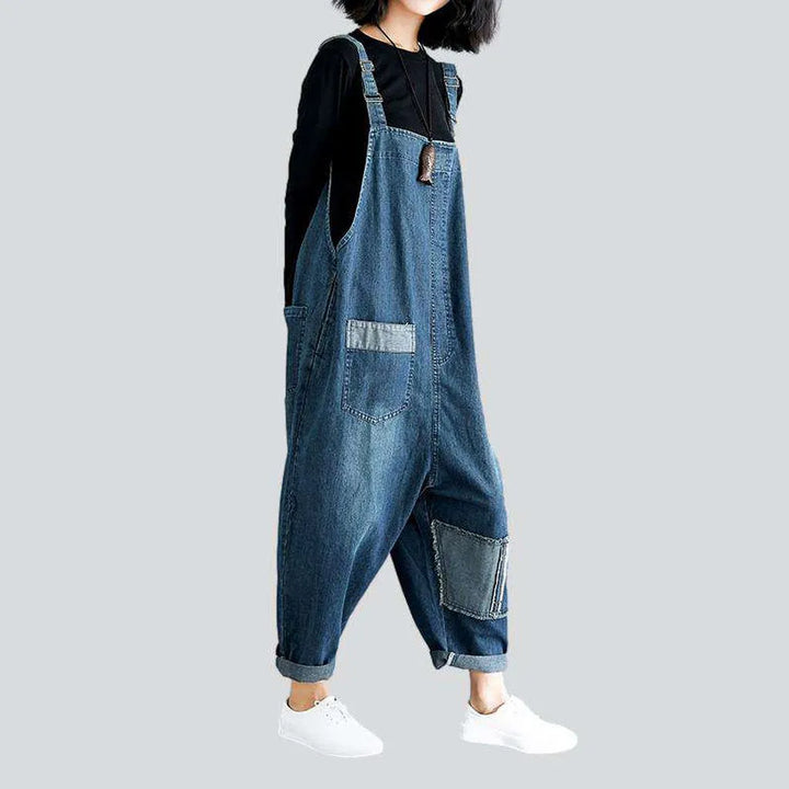 Slim fit women's denim dungaree